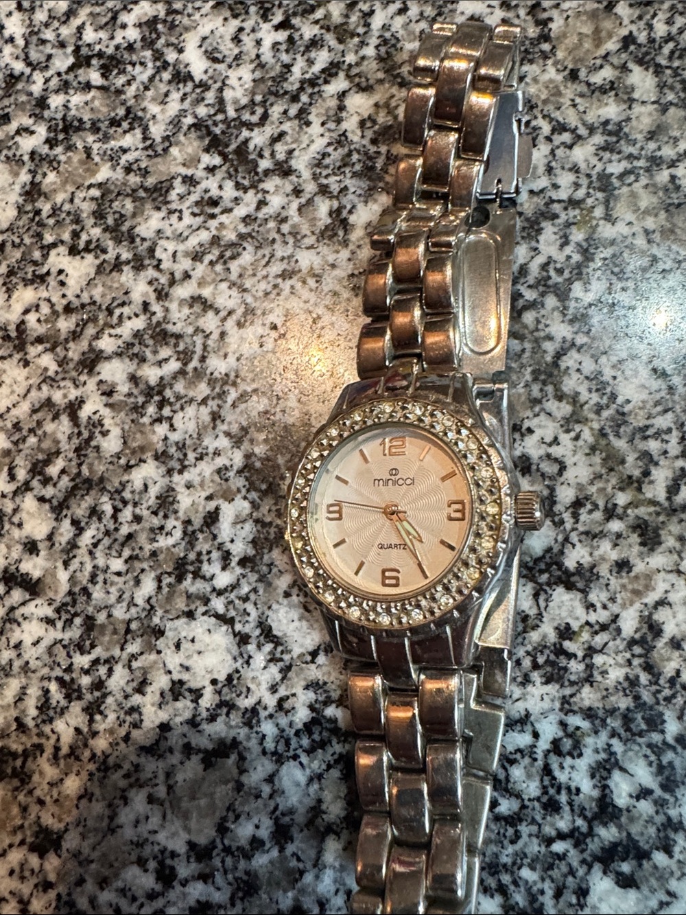 Minicci Silver-Tone Bracelet Watch with Crystal Accents